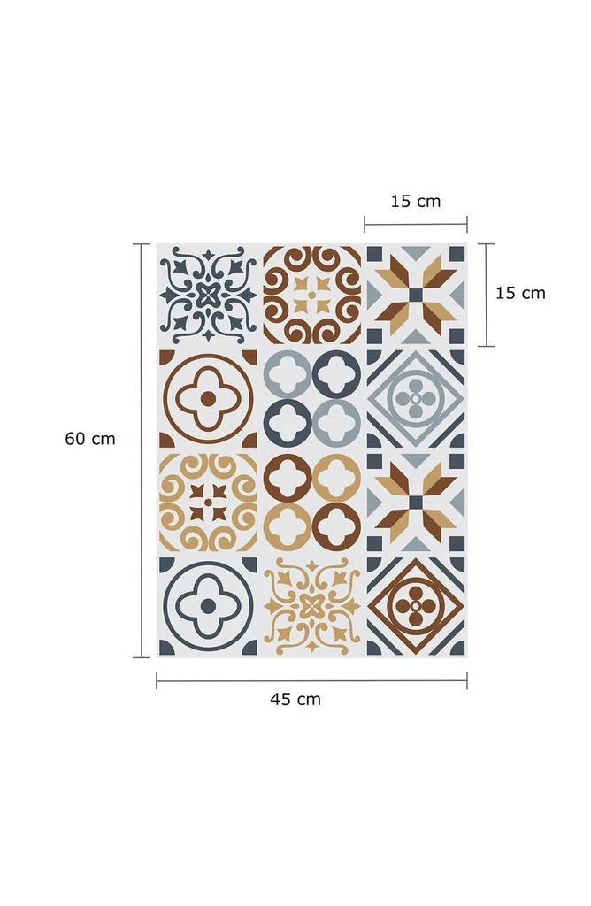 商品WALPLUS|Azulejo 96-Piece Tile Sticker Set,价格¥290,第4张图片详细描述