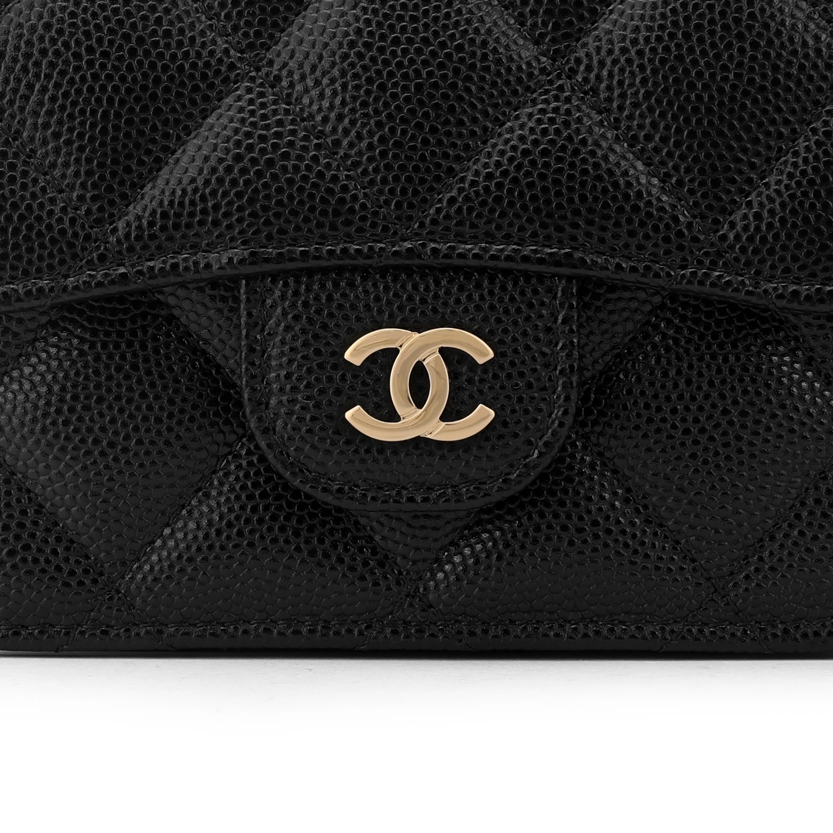 商品[国内直发] Chanel|香奈儿 字母Logo徽标金扣链条 羊皮革 风琴包单肩包斜挎包 女款 黑色,价格¥12674,第6张图片详细描述