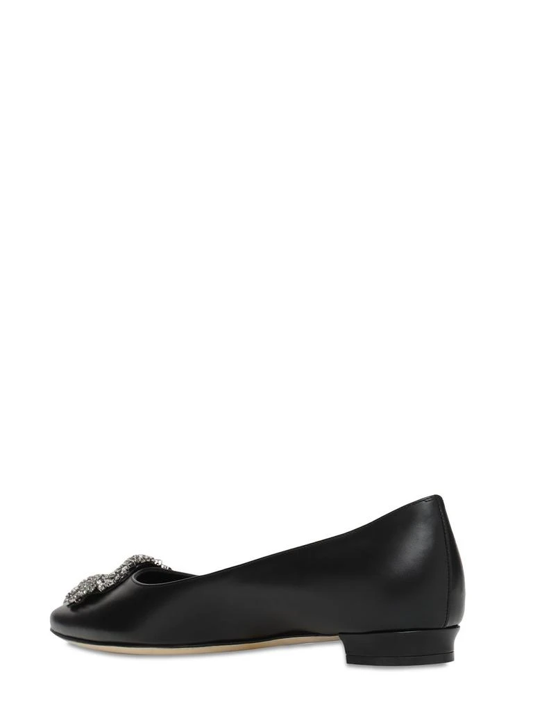 商品Manolo Blahnik|10mm Hangisi Leather Flats,价格¥9150,第3张图片详细描述