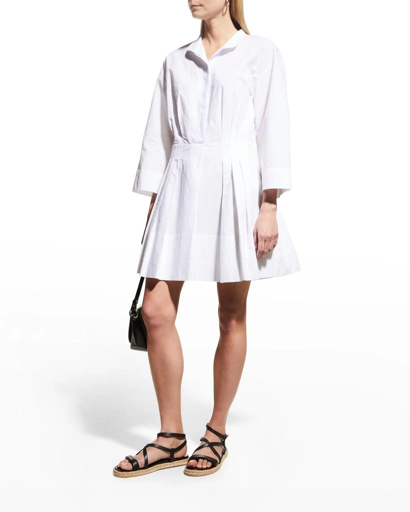 商品Vince|Band-Collar Pleated Mini Dress,价格¥1252,第3张图片详细描述