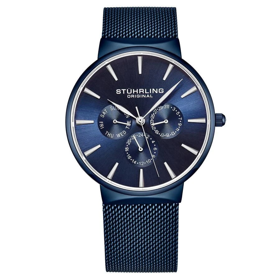 商品Stuhrling Original|Stuhrling Original Monaco Quartz Blue Dial Mens Watch M16244,价格¥708,第1张图片