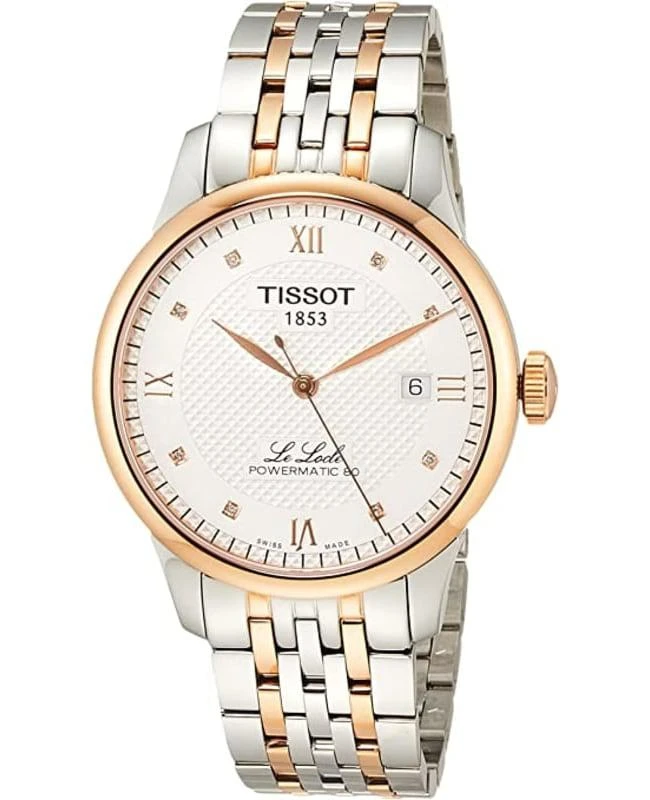 商品Tissot|Tissot Le Locle Powermatic 80 Silver Diamond Dial Two-Tone Men's Watch T006.407.22.036.00,价格¥4800,第1张图片