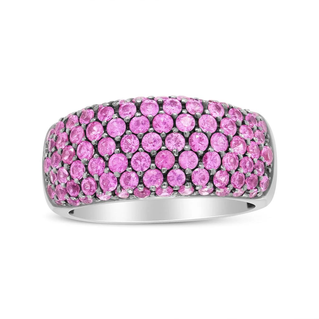 商品Haus of Brilliance|18K White Gold and Black Rhodium Multi Row Pink Sapphire Classic Band Ring,价格¥35779,第1张图片