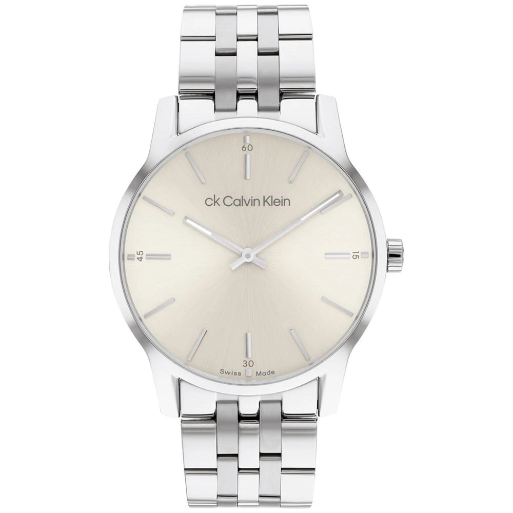 商品Calvin Klein|Men's Swiss Dressed Stainless Steel Bracelet Watch 40mm,价格¥1577,第1张图片