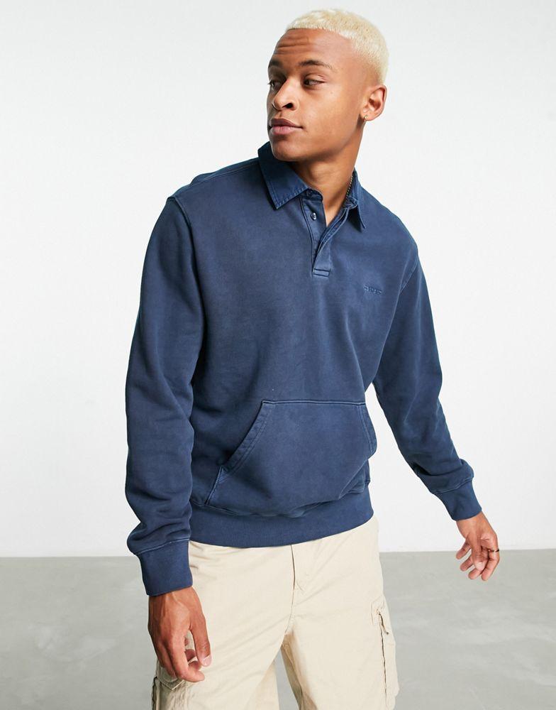 商品Carhartt|Carhartt WIP duster collared sweatshirt in dark navy,价格¥783,第1张图片