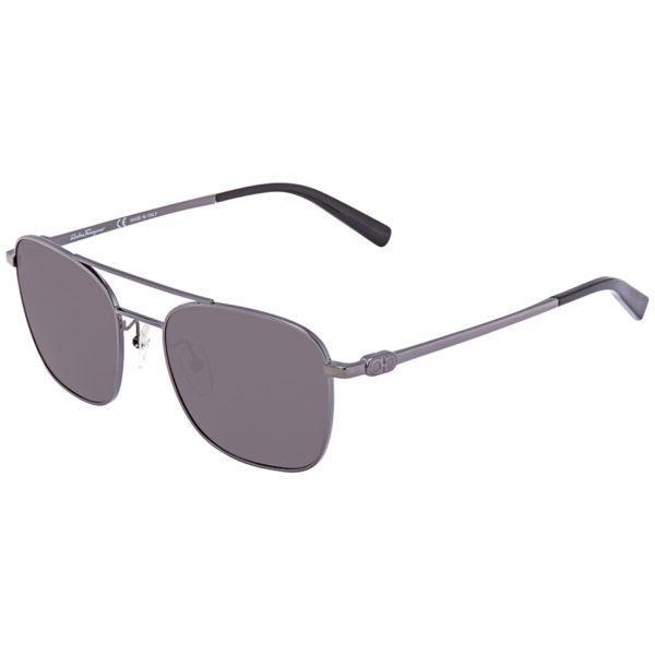 商品Salvatore Ferragamo|Sf158s-015-53 Men's Dark Gunmetal Aviator Sunglasses,价格¥2175,第1张图片