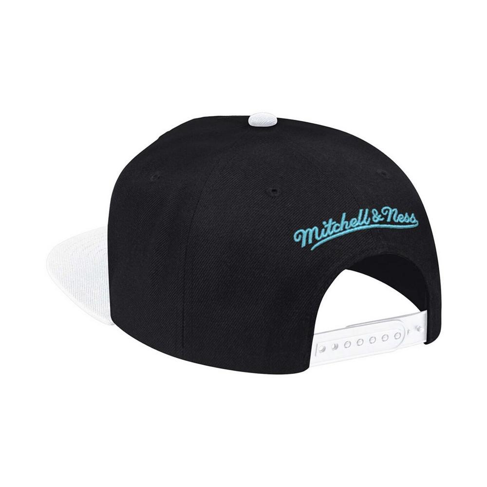 商品Mitchell and Ness|Men's Black/White Utah Jazz Snapback Adjustable Hat,价格¥257,第4张图片详细描述