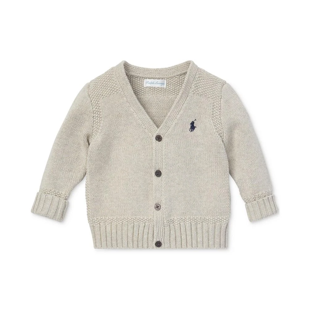 商品Ralph Lauren|男婴纯棉V领针织开衫,价格¥372,第1张图片