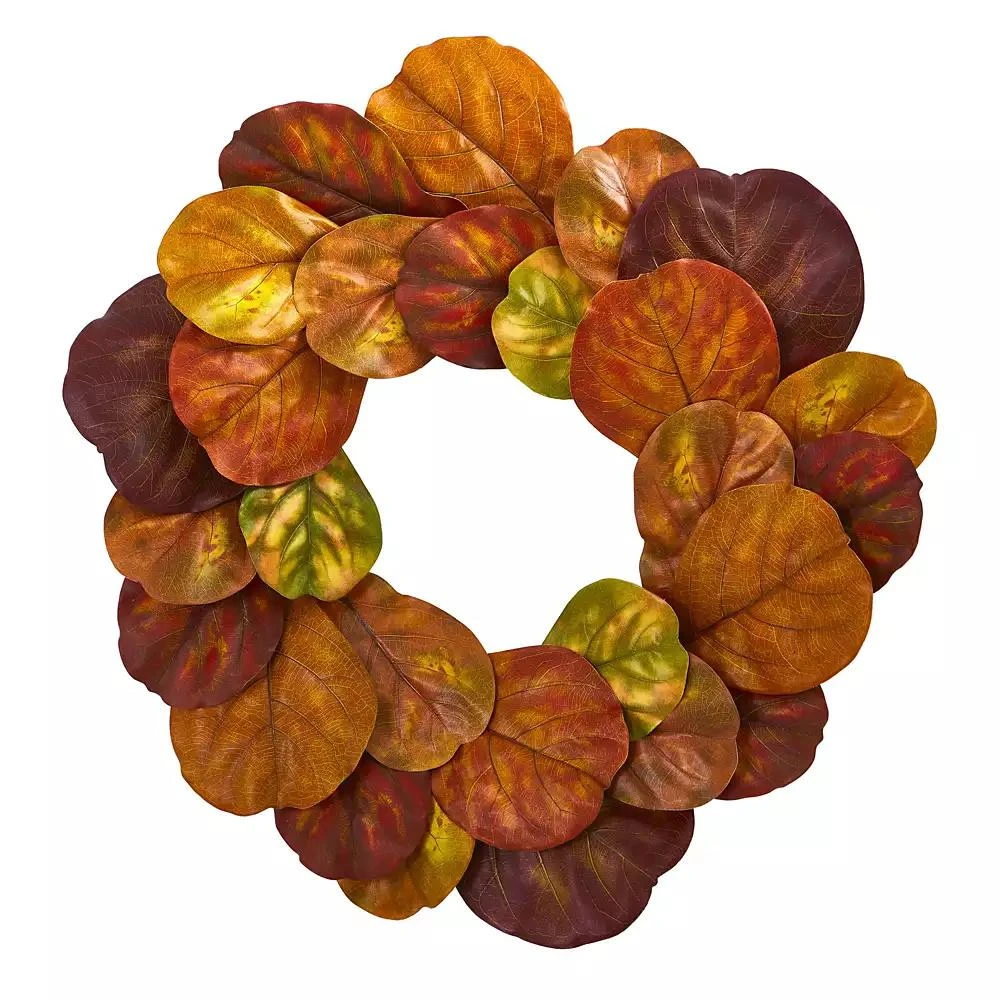 商品NEARLY NATURAL|29" Fiddle Leaf Artificial Wreath,价格¥436,第1张图片