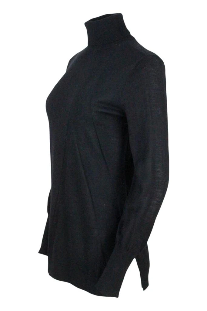 商品Armani|Armani Collezioni Lightweight Turtleneck Long-sleeved Sweater In 100% Pure Virgin Wool With Side Vents,价格¥1090,第2张图片详细描述