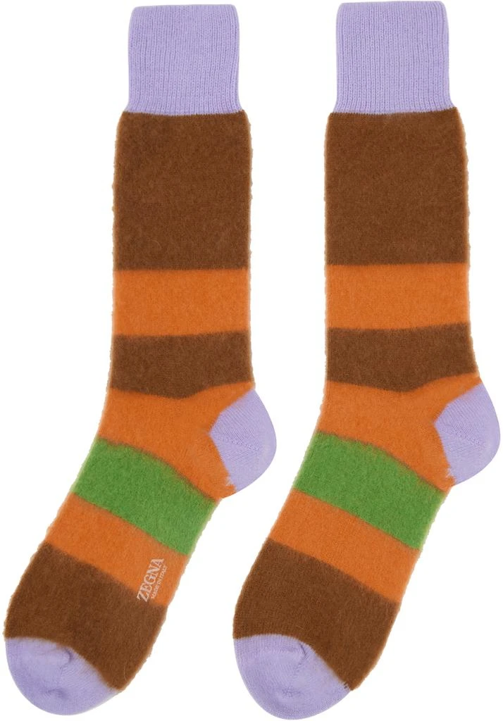 商品Zegna|Multicolor Striped Socks,价格¥955,第2张图片详细描述