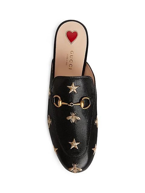 商品Gucci|Princetown Embroidered Leather Slipper,价格¥6399,第4张图片详细描述