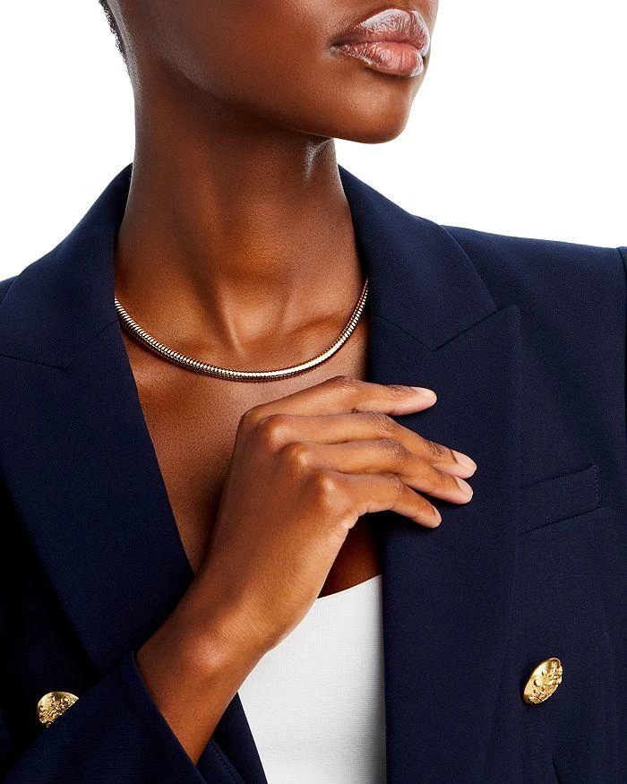 商品Alberto Amati|14K Yellow Gold Tubogas Collar Necklace, 17",价格¥15280,第2张图片详细描述