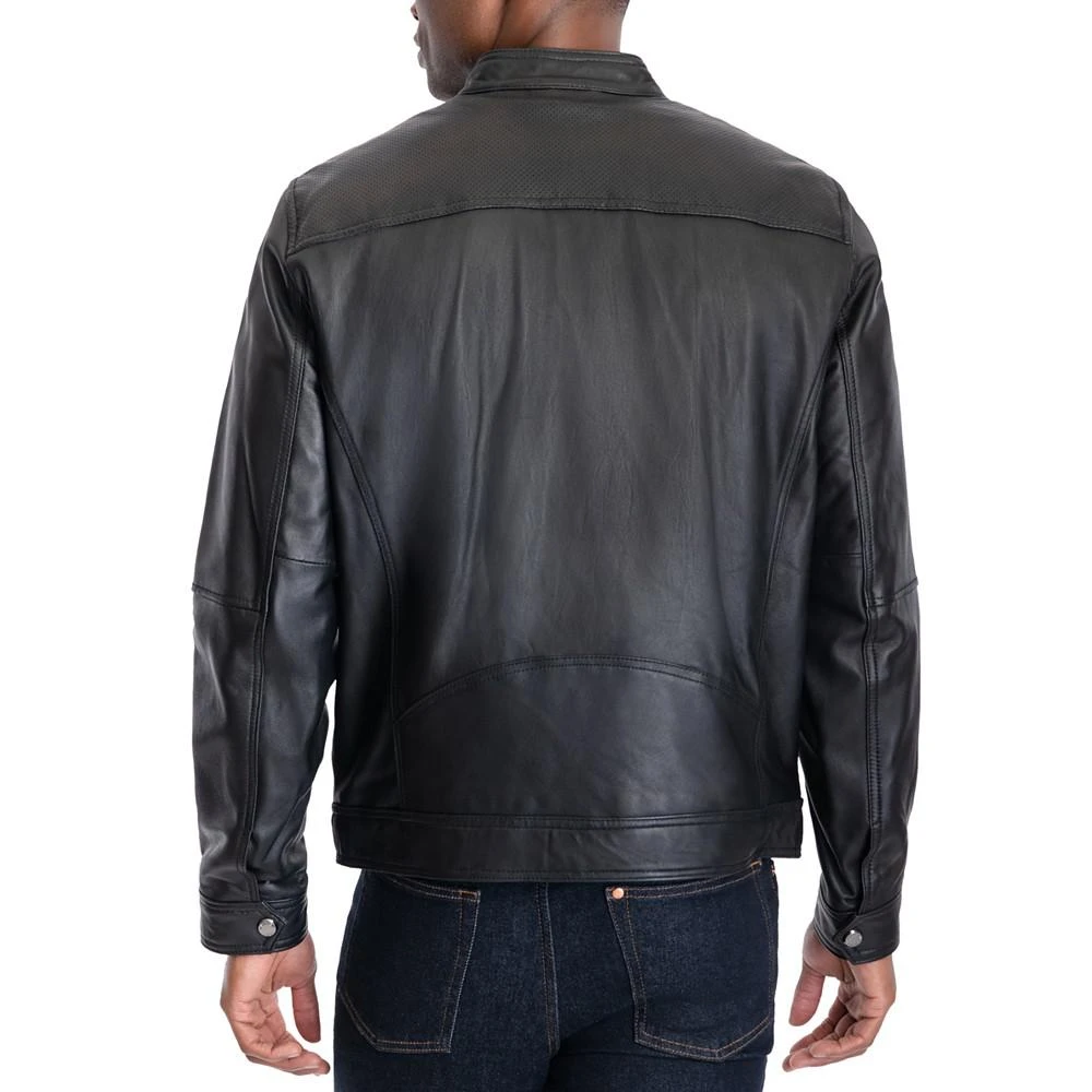 商品Michael Kors|Men's Perforated Leather Moto Jacket, Created for Macy's,价格¥2685,第2张图片详细描述