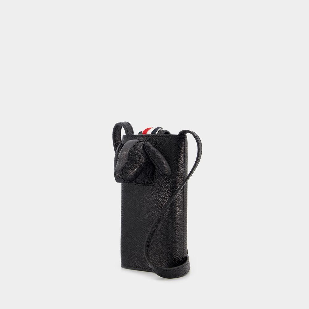 商品Thom Browne|Hector Phone Holder W/ Shoulder Strap In Pebble Grain Leather,价格¥12729,第4张图片详细描述