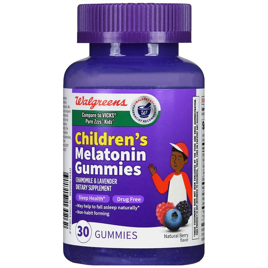 商品Walgreens|Children's Melatonin Gummies Natural Berry,价格¥56,第2张图片详细描述