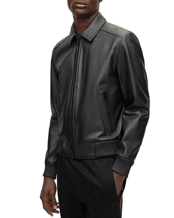 商品Hugo Boss|Manka Leather Jacket,价格¥2897,第1张图片