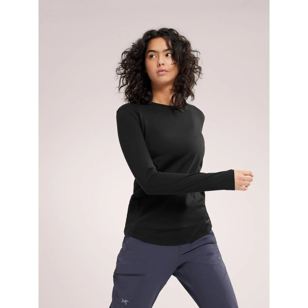 商品Arc'teryx|Arc'teryx Lana Merino Wool Crew Neck Shirt LS Women's | Versatile Top in a Performance Merino Blend | Black, Large,价格¥840,第2张图片详细描述