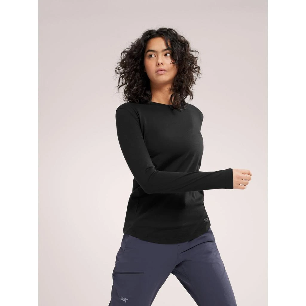 商品Arc'teryx|Arc'teryx Lana Merino Wool Crew Neck Shirt LS Women's | Versatile Top in a Performance Merino Blend | Black, Large,价格¥671,第2张图片详细描述