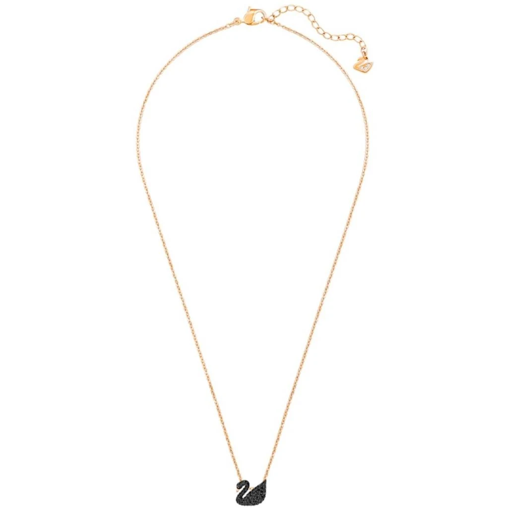 商品Swarovski|Swarovski Women's Pendant with Chain - Iconic Swan Black Rose Gold, Small | 5204133,价格¥498,第2张图片详细描述