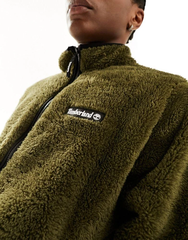 商品Timberland|Timberland high pile fleece borg jacket in olive green,价格¥540,第2张图片详细描述