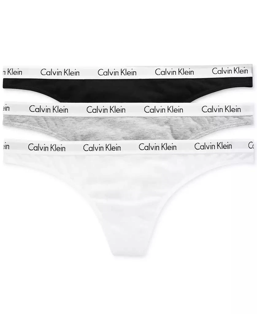 商品Calvin Klein|Carousel Cotton 3-Pack Thong Underwear QD3587,价格¥147,第1张图片