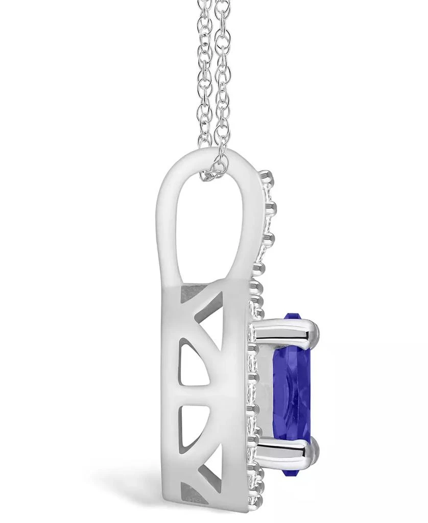 商品Macy's|Tanzanite (1-1/4 Ct. t.w.) and Diamond (1/4 Ct. t.w.) Halo Pendant Necklace,价格¥8502,第3张图片详细描述