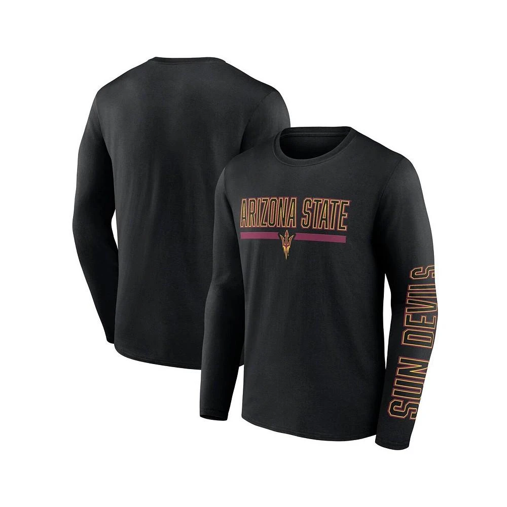 商品Fanatics|Men's Branded Black Arizona State Sun Devils Modern Two-Hit Long Sleeve T-shirt,价格¥212,第1张图片