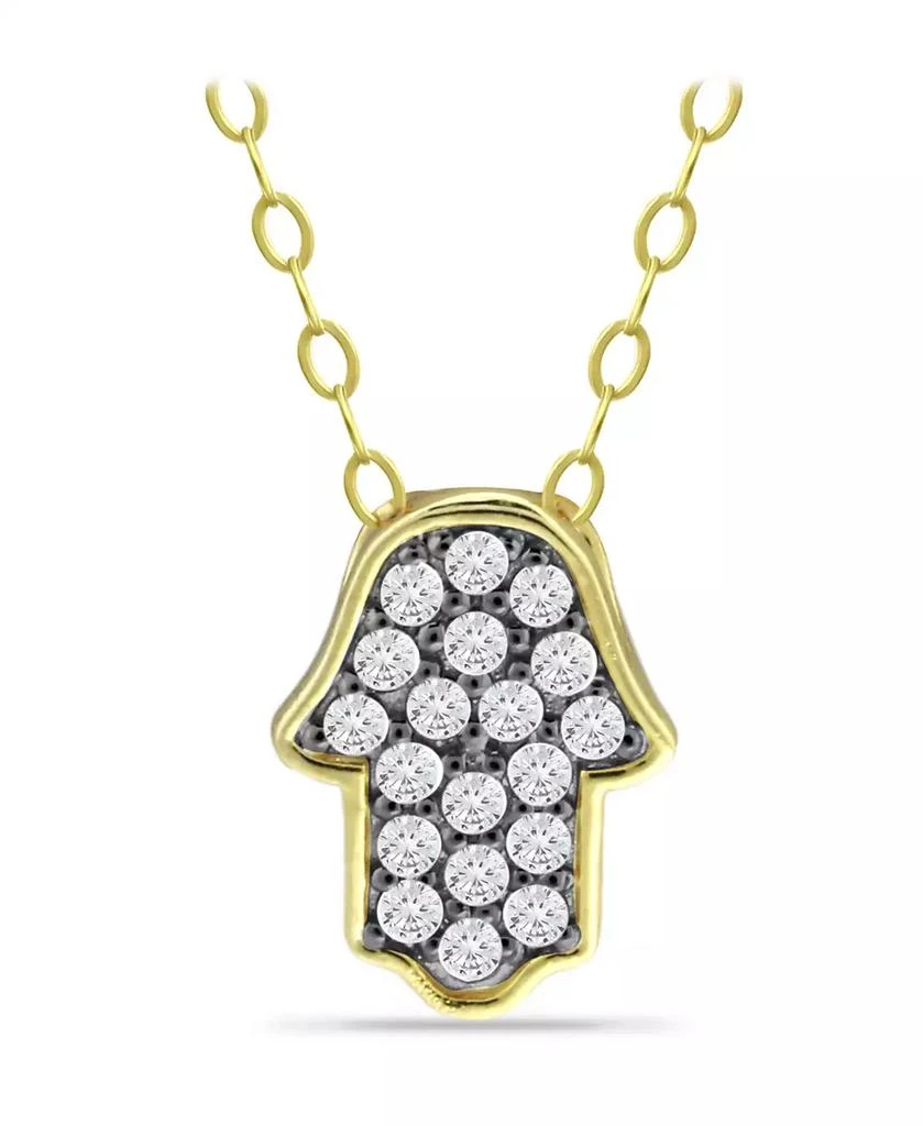 商品Giani Bernini|Cubic Zirconia with Black Rhodium Hamsa Necklace, 18K Gold over Silver,价格¥131,第1张图片