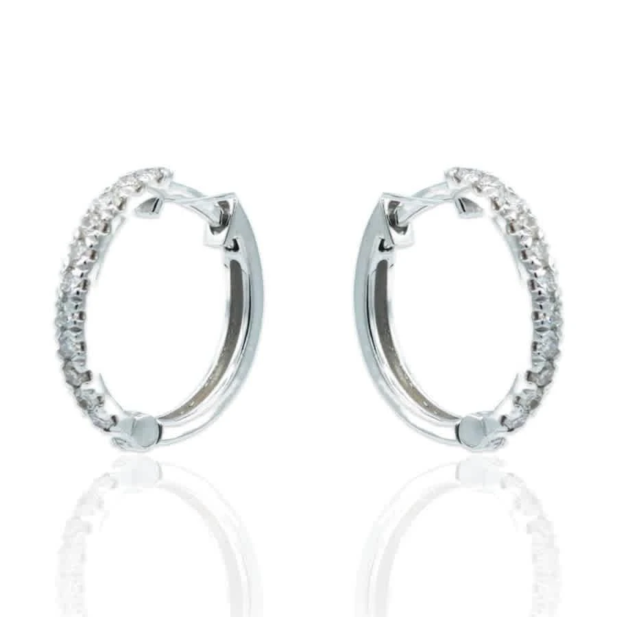 商品Tresorra|Tresorra 18K White Gold Diamond Hoop Earrings,价格¥3936,第2张图片详细描述