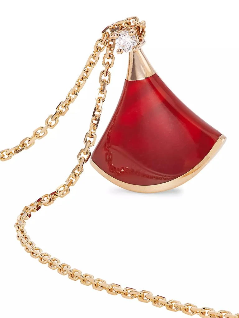 商品BVLGARI|Divas' Dream 18K Rose Gold, Carnelian & Diamond Pendant Necklace,价格¥20572,第4张图片详细描述