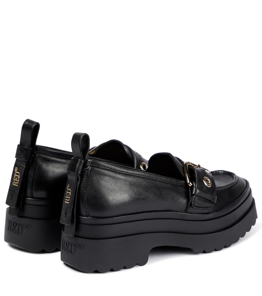 商品RED Valentino|Buckled leather loafers,价格¥2808,第3张图片详细描述