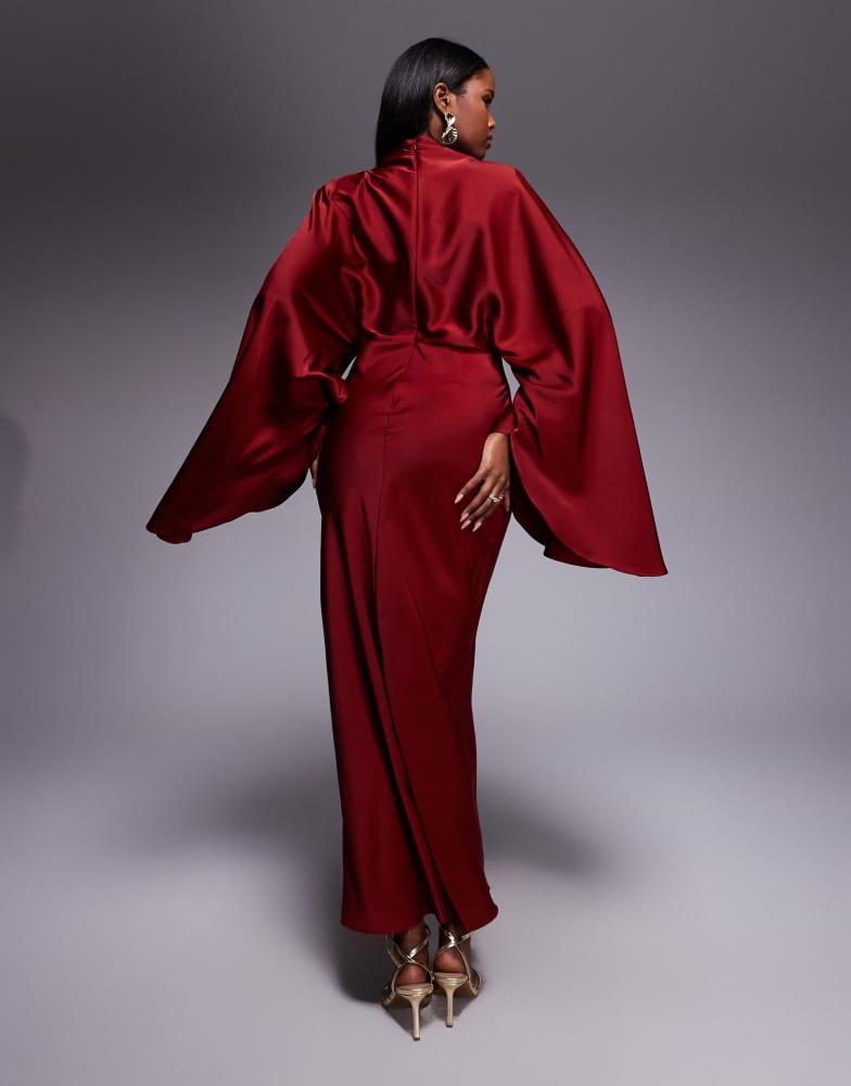 open lace back dress Lavinia Long Sleeve Lace Maxi Dress With Silk Oversized Bow Accent – kalisa