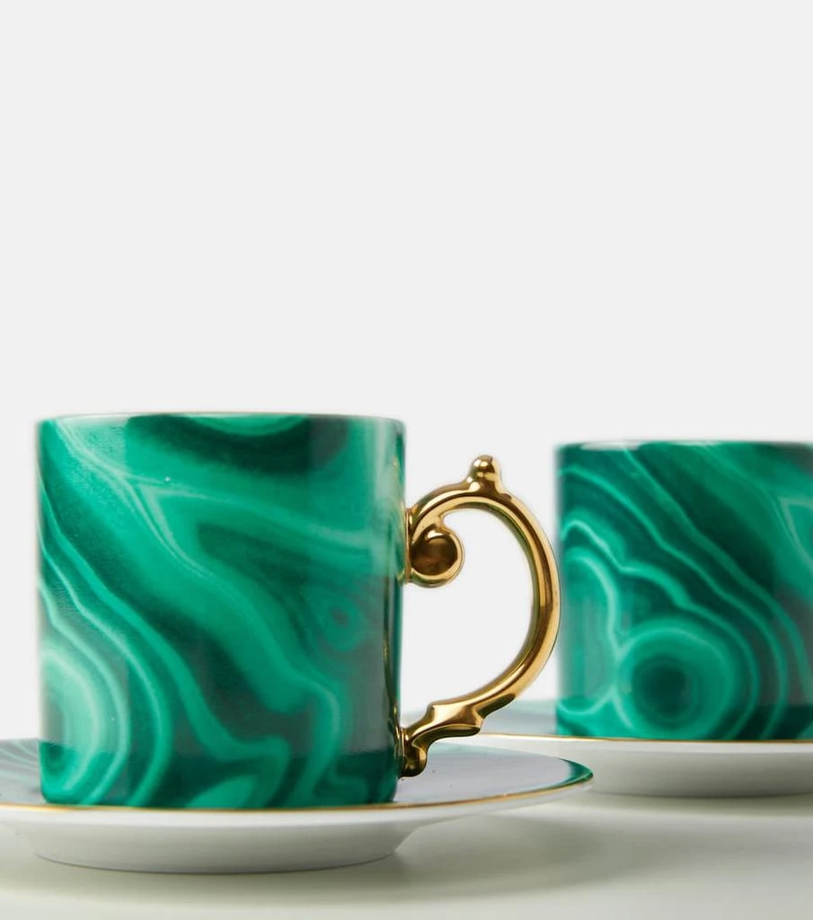 商品L'Objet|Malachite浓缩咖啡杯和咖啡碟，六件套,价格¥5165,第3张图片详细描述