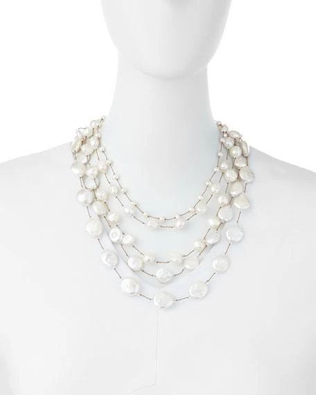 商品Margo Morrison|Five-Strand Pearl & Crystal Necklace,价格¥7017,第2张图片详细描述