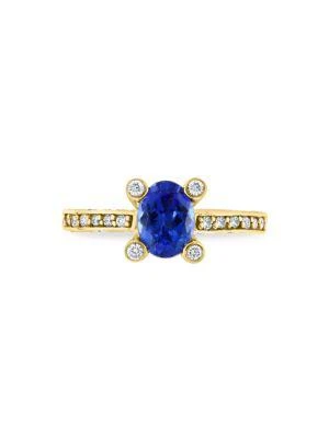 商品Effy Hematian|18K Yellow Gold, Tanzanite & Diamond Ring,价格¥21854,第2张图片详细描述