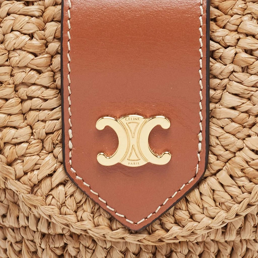 商品[二手商品] Celine|Celine Beige/Brown Straw and Leather Crossbody Bag,价格¥26318,第5张图片详细描述