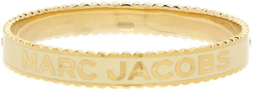 商品Marc Jacobs|Gold & Beige 'The Medallion Large' Cuff Bracelet,价格¥482,第4张图片详细描述