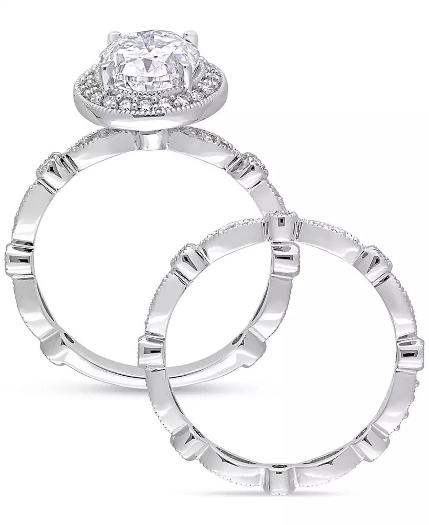 商品Macy's|Moissanite Halo Bridal Set (2-1/2 ct. t.w.) in 10k White Gold,价格¥10684,第4张图片详细描述