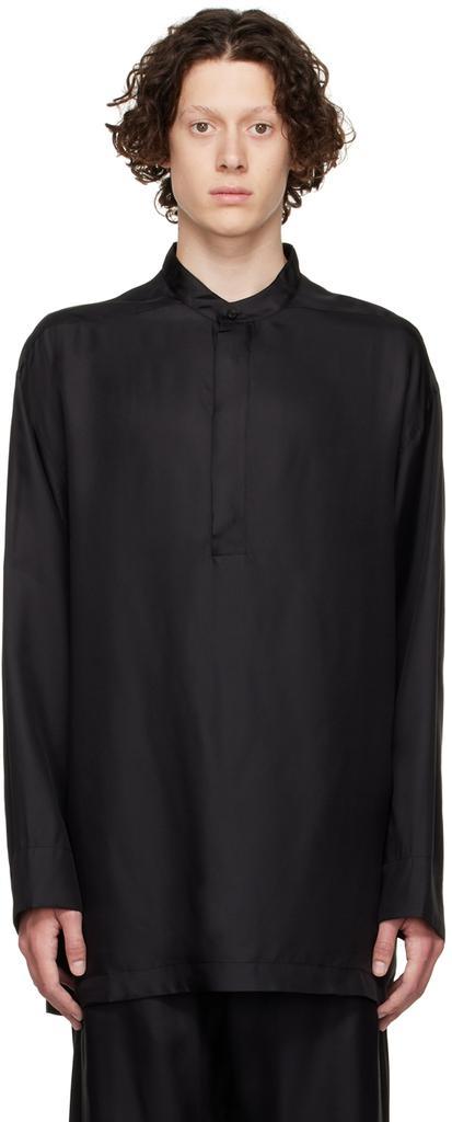 商品Fear of god|Black Viscose Henley,价格¥3621,第1张图片