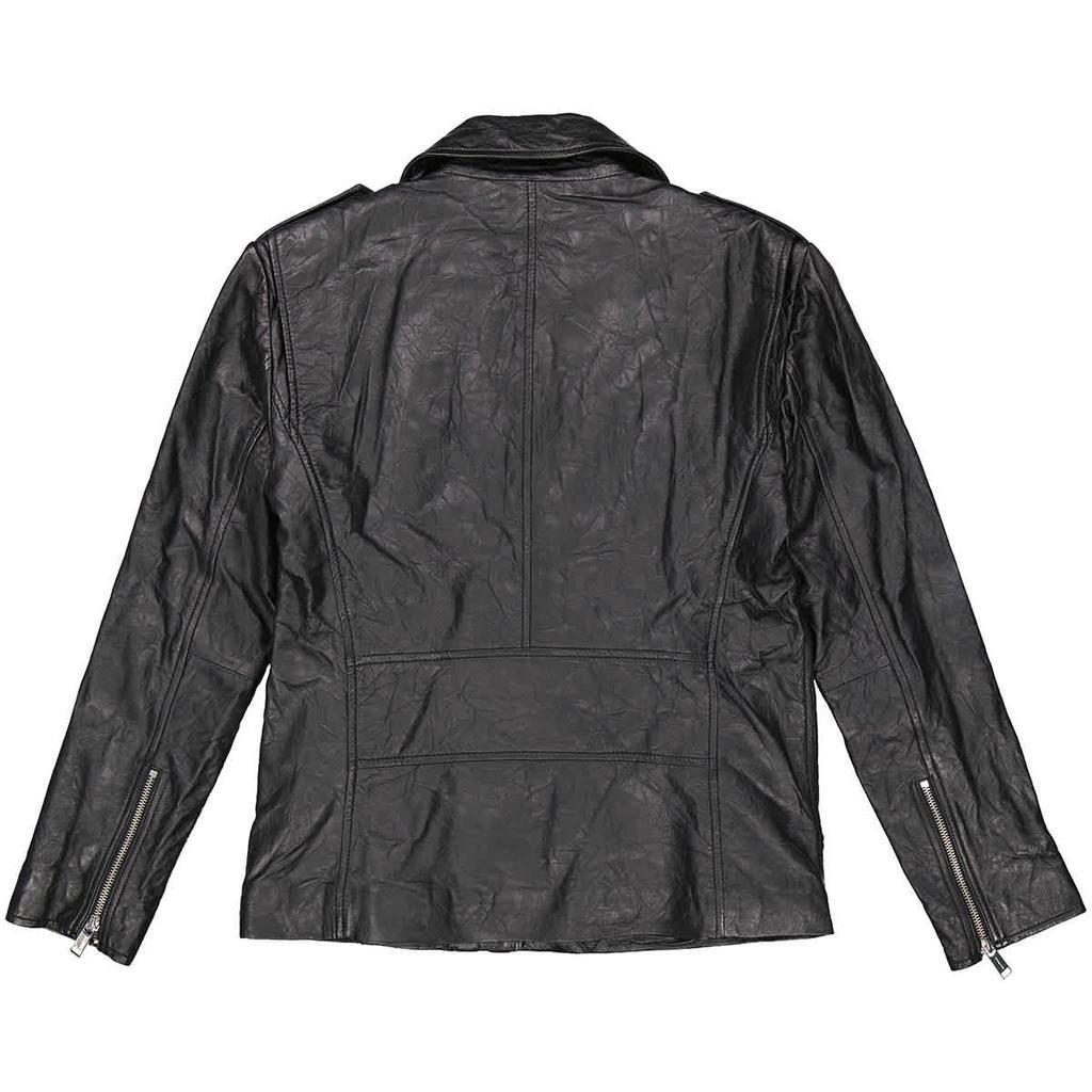 商品Michael Kors|Michael Kors Ladies Crinkled Leather Moto Jacket in Black, Size Small,价格¥1773,第4张图片详细描述