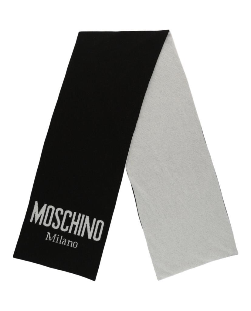 商品Moschino|Logo Two-Tone Wool Scarf,价格¥652,第4张图片详细描述