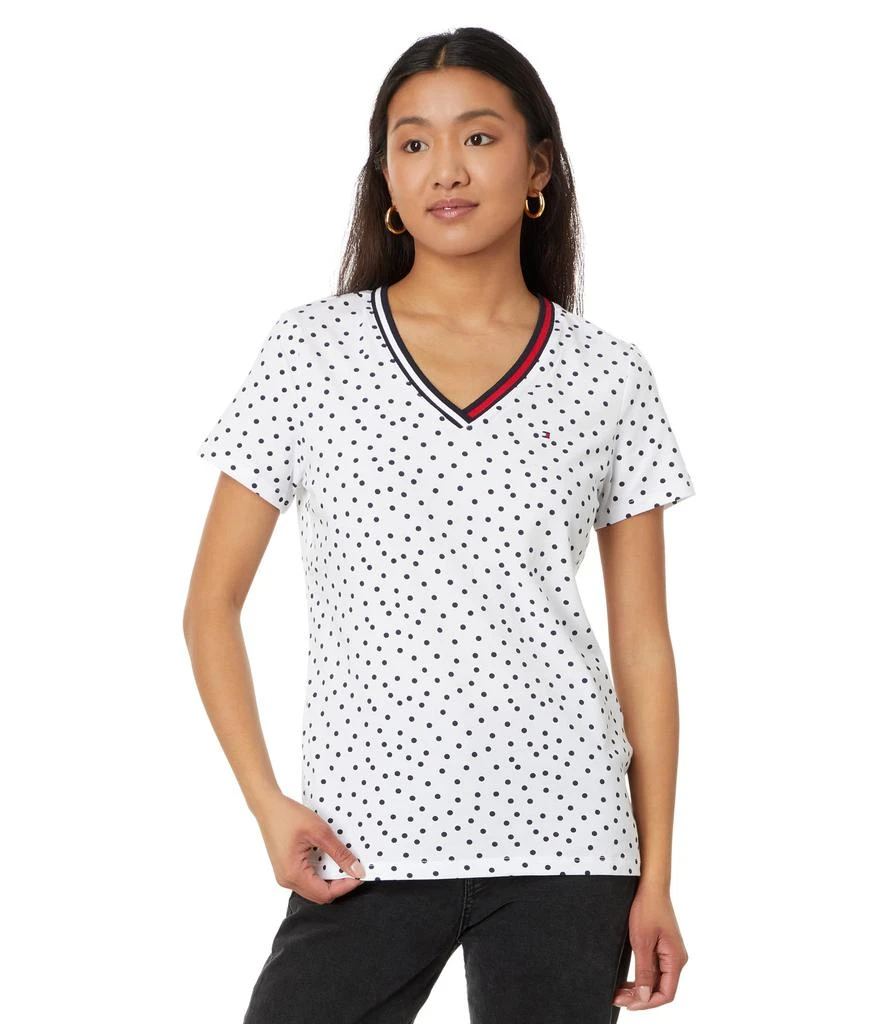 商品Tommy Hilfiger|Short Sleeve V-Neck Dot Tee,价格¥221,第1张图片