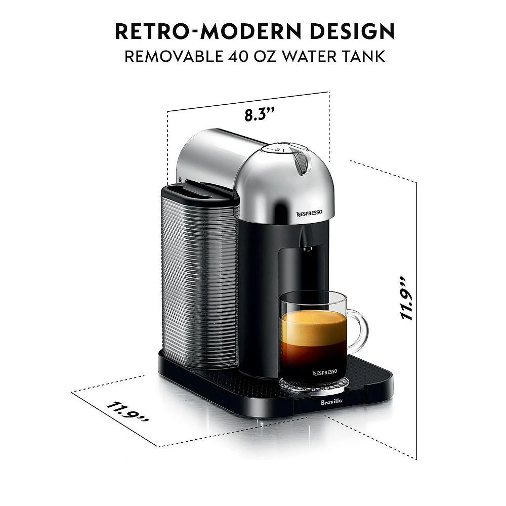 Vertuo by Breville with Aeroccino Milk Frother, Pure Chrome 商品
