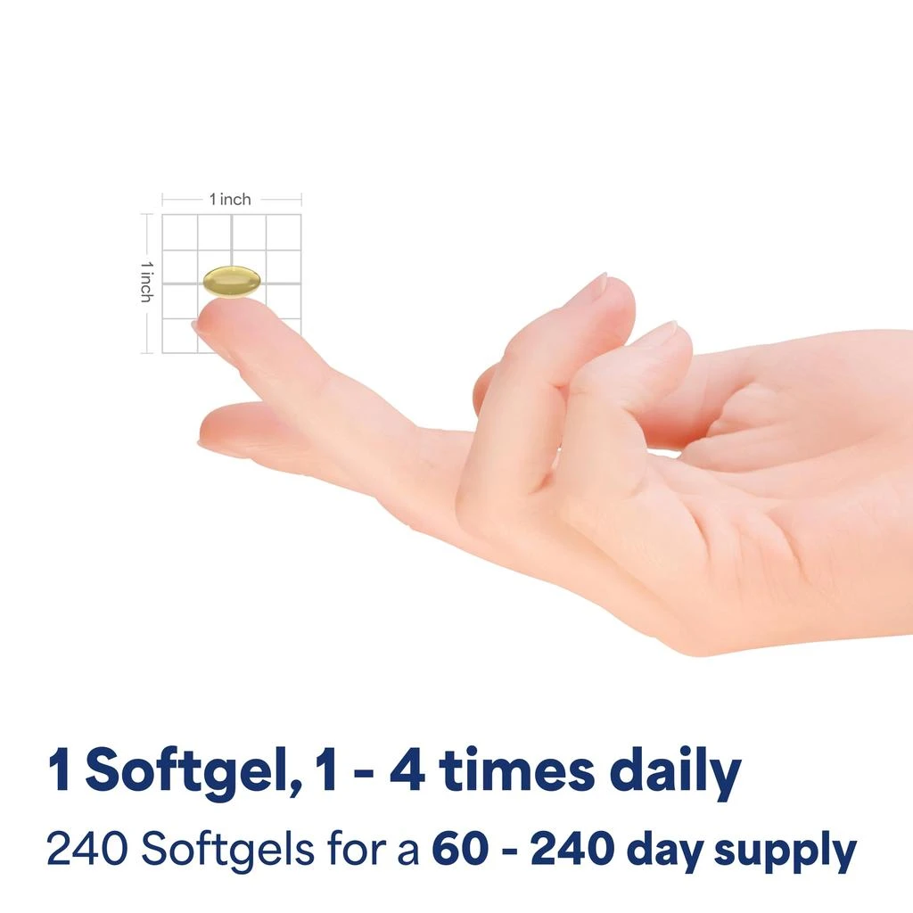 商品Puritan's Pride|Puritan's Pride Coenzyme CoQ10 100mg, Dietary Supplement for Heart Health, Blood Pressure, Oral Gum Health, and Healthy Aging Support, 240 Rapid Release Softgels, 2-Pack,价格¥112,第4张图片详细描述