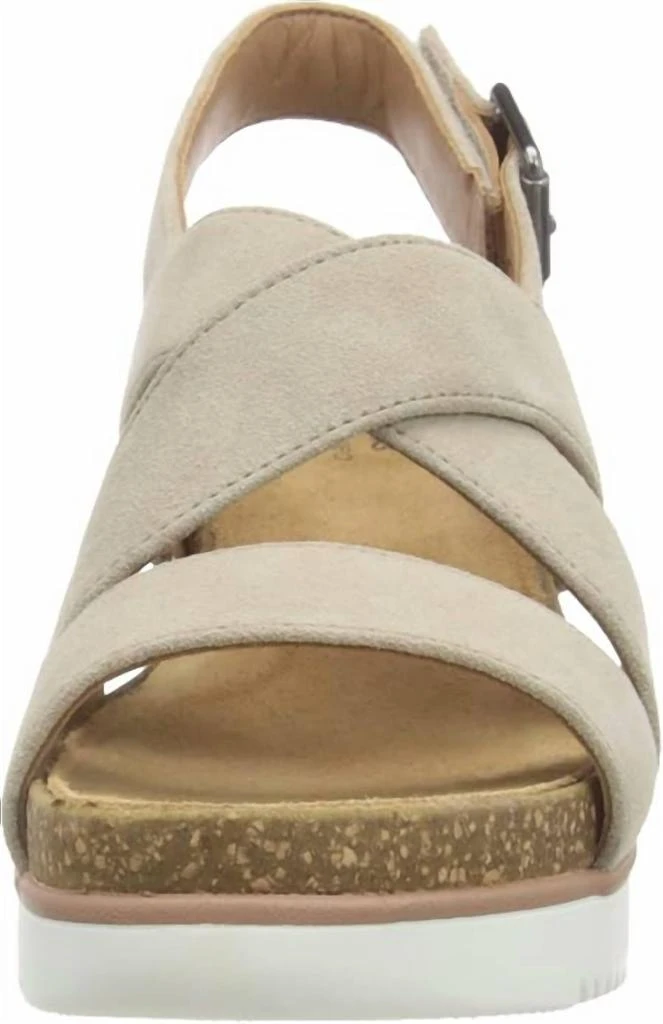 商品Clarks|Women Lizby Cross Wedge Sandals In Sand Suede,价格¥657,第2张图片详细描述