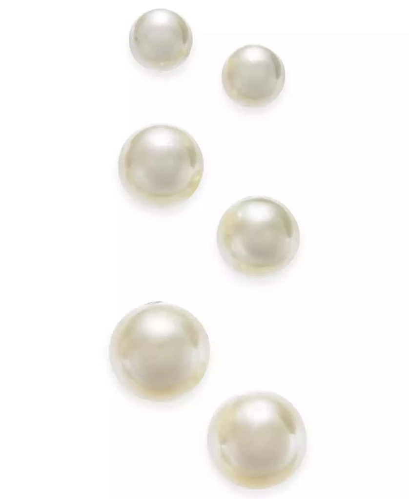 商品Charter Club|Silver-Tone 3-Pc. Set Imitation Pearl Stud Earrings, Created for Macy's,价格¥227,第1张图片