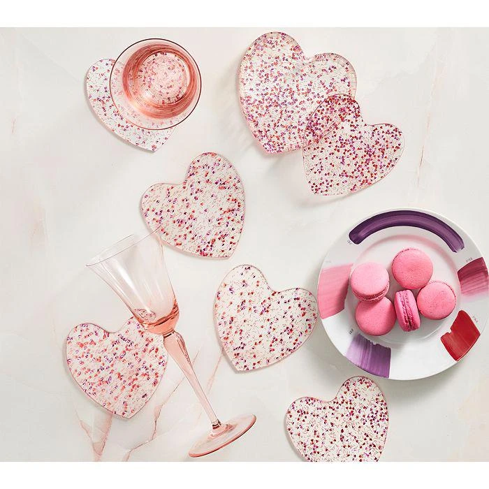 商品Kim Seybert|Sweetheart Pink and Red Coasters, Set of 6,价格¥404,第1张图片