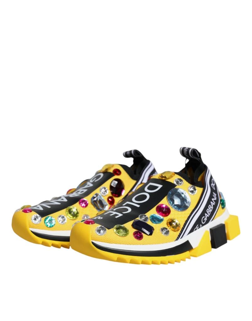 商品Dolce & Gabbana|Dolce & Gabbana Yellow Sorrento Crystals Low Top Sneakers Shoes,价格¥4116,第4张图片详细描述
