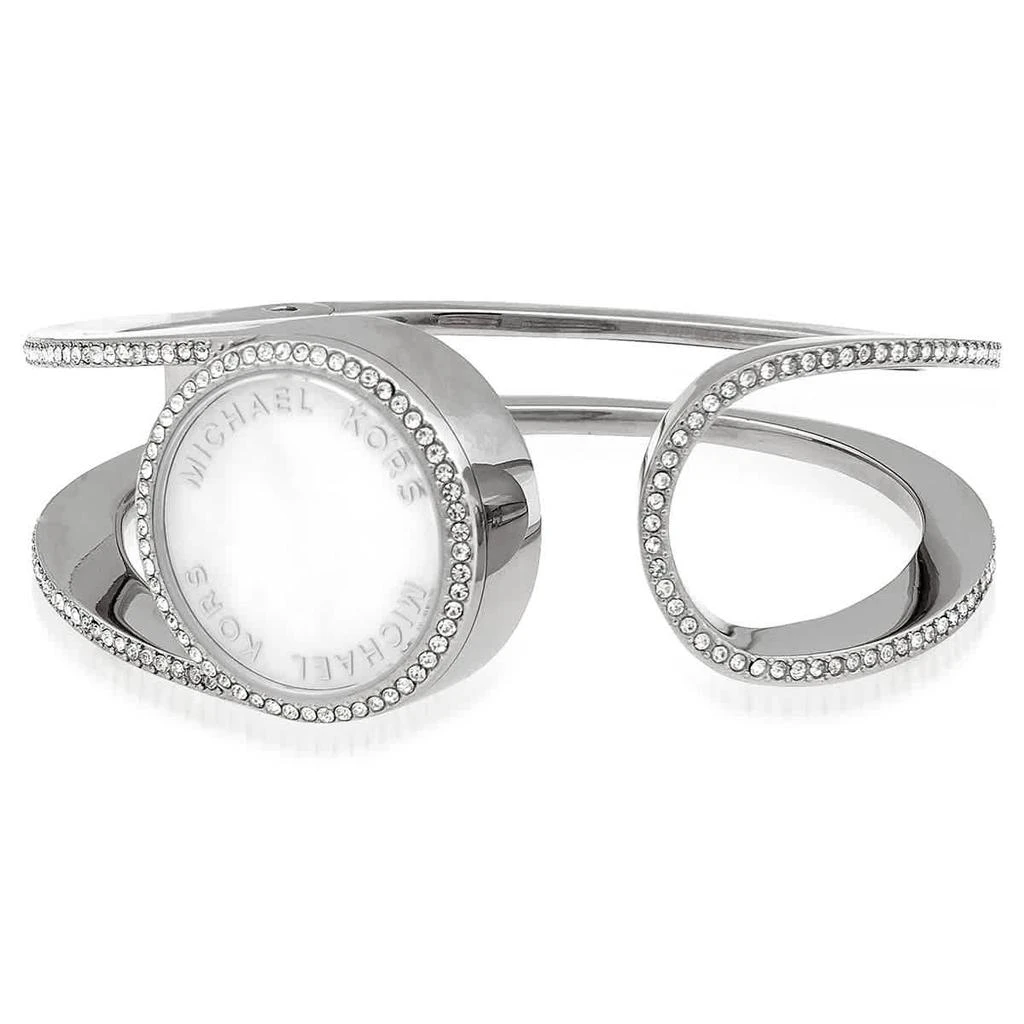 商品Michael Kors|Michael Kors Silver Crystal Hinged Bangle,价格¥369,第1张图片